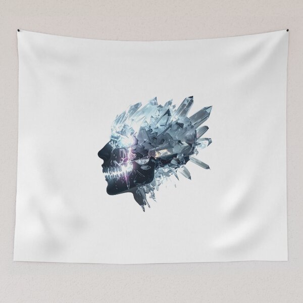 Item preview, Luminous Crystal Skull Ethereal Prism Art designed and sold by CrystalVanta.