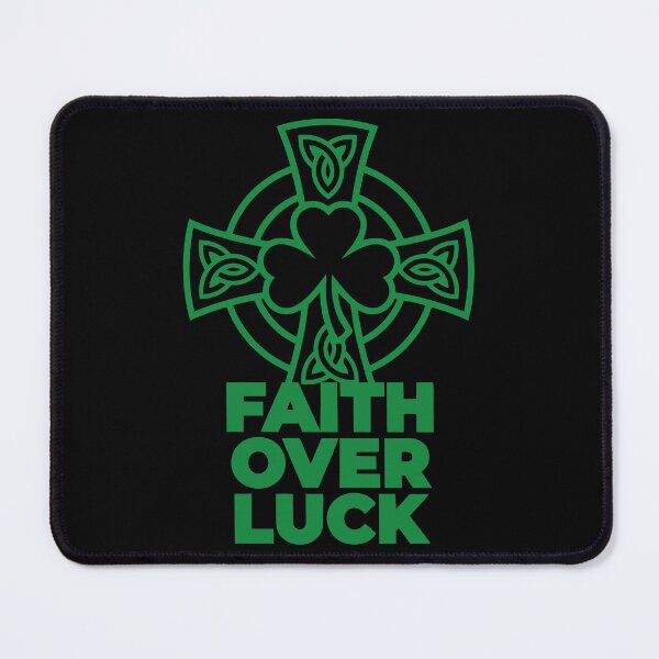 Item preview, Faith Over Luck St Patricks Day Christian Celtic Cross - Religious Irish Pride designed and sold by Mdozet.
