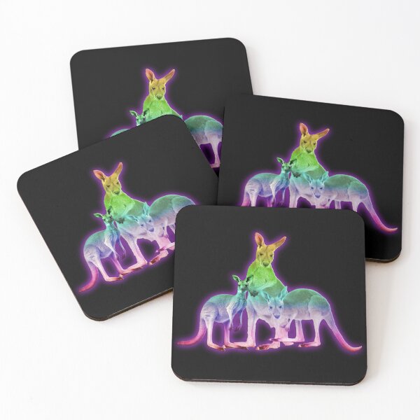 Item preview, 3 Neon Colorful Kangaroos designed and sold by LettuceGardens.