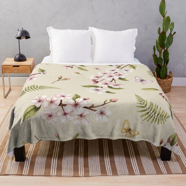 Item preview, Delicate Cherry Blossom Butterfly Spring Floral Seamless Pattern designed and sold by Midnight Veil Designs.