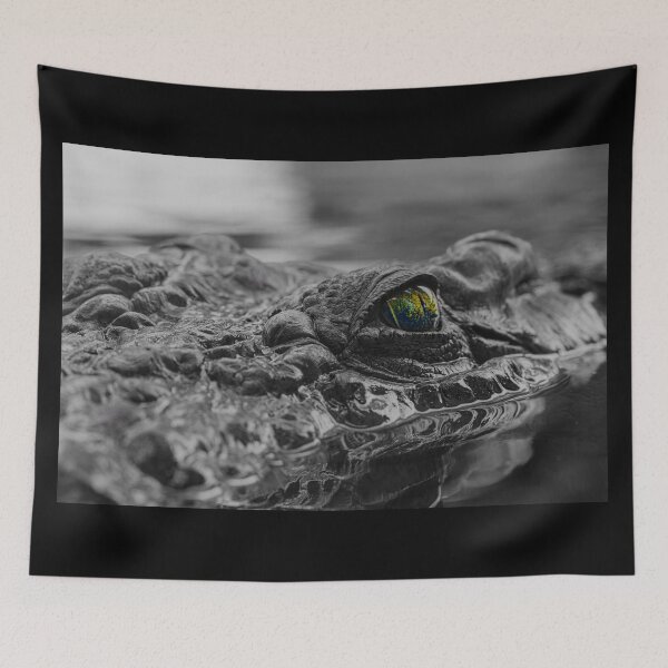 Item preview, Crocodile Eye Close-Up - Artistic Wildlife Selective Color Photography designed and sold by AbulailArt.