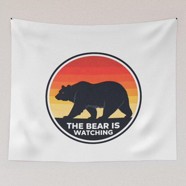 Item preview, The Bear Is Watching – Minimalist California Bear Circle Design designed and sold by ketkacreations.