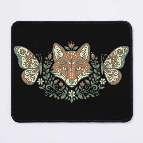 Item preview, Wilderkind Fox Spirit Folk Art - Sage Green Nature Lover Botanical designed and sold by Mdozet.