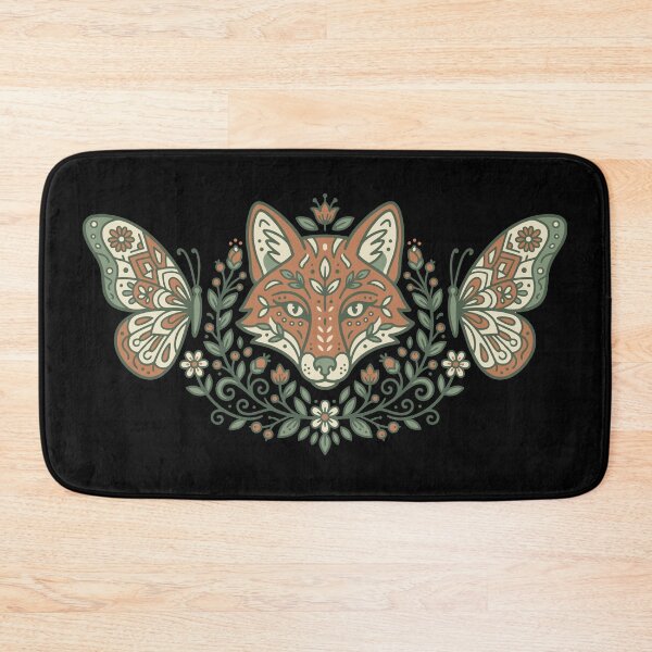 Item preview, Wilderkind Fox Spirit Folk Art - Sage Green Nature Lover Botanical designed and sold by Mdozet.