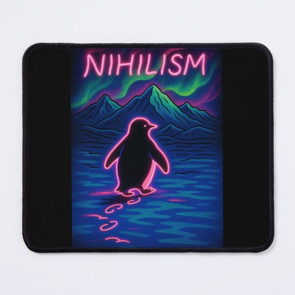 Item preview, Nihilist Penguin Neon Aurora designed and sold by Pop Goes The Word.
