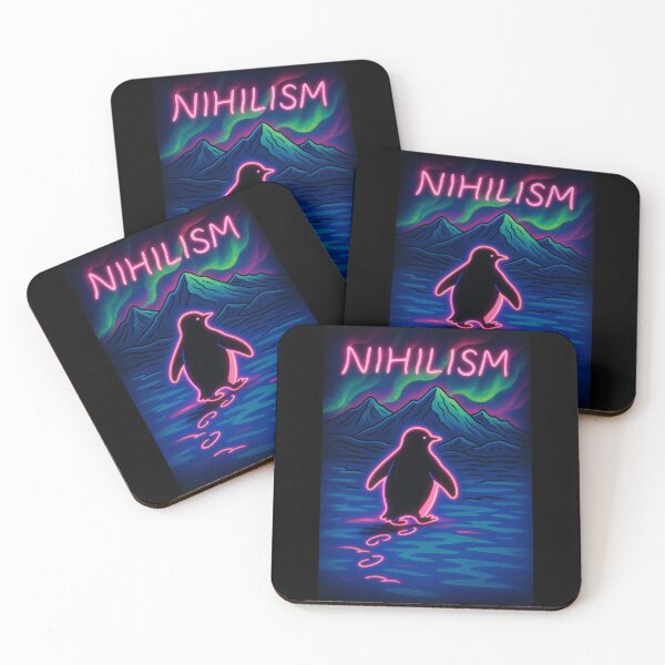 Item preview, Nihilist Penguin Neon Aurora designed and sold by Pop Goes The Word.
