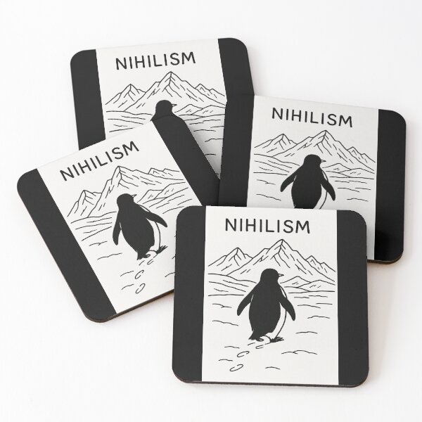 Item preview, Nihilist Penguin Black and White designed and sold by Pop Goes The Word.