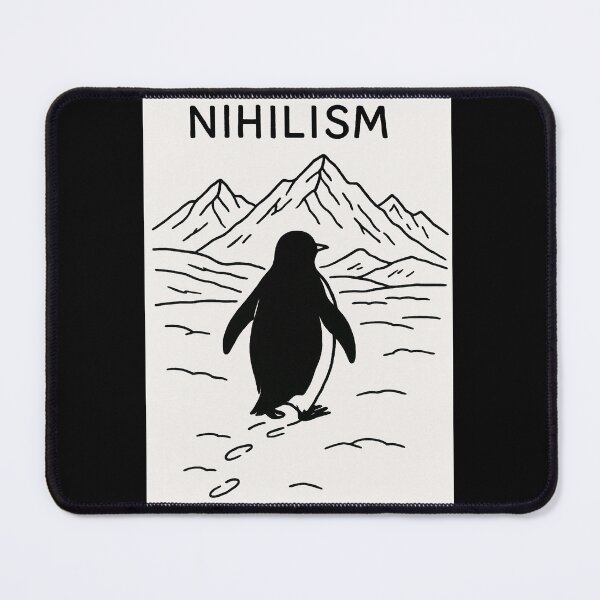 Item preview, Nihilist Penguin Black and White designed and sold by Pop Goes The Word.