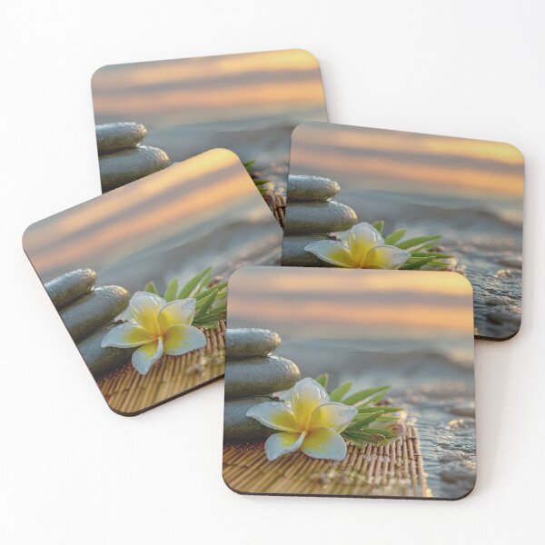 Item preview, Stacked Zen Stones and Frangipani at Sunset designed and sold by chase-thewave.