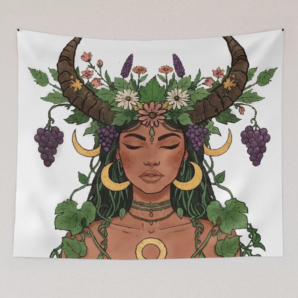 Item preview, Taurus Art Nouveau — Zodiac Bull Portrait | Mystical Floral Illustration designed and sold by  Ojo de Lilith.