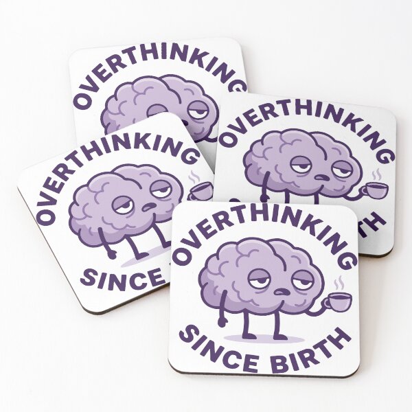 Item preview, Overthinking Since Birth Funny Brain Mental Health Sticker designed and sold by Colorful Dreams.