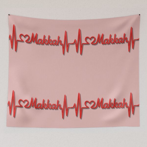 Item preview, Makkah Heartbeat Line (V.4) – Islamic City Love Typography Design designed and sold by D-Islamic.