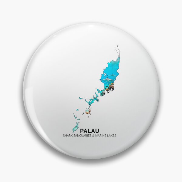 Item preview, Palau Map Shark Sanctuaries and Marine Lakes Art designed and sold by AbulailArt.