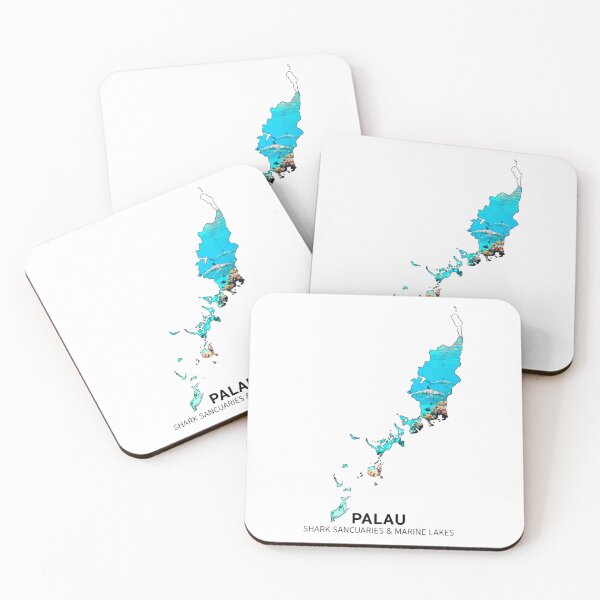 Item preview, Palau Map Shark Sanctuaries and Marine Lakes Art designed and sold by AbulailArt.