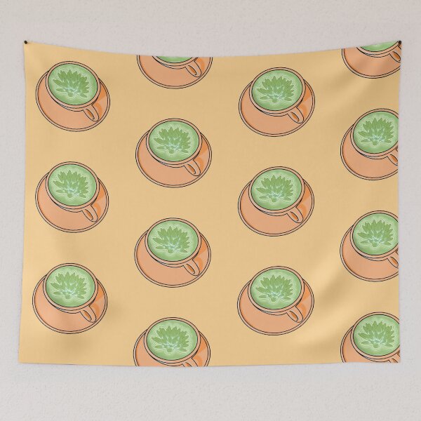 Artikelvorschau, Matcha Latte Lotusblumen-Kunst – Orange Kaffeetasse entworfen und verkauft von Acaruso167.