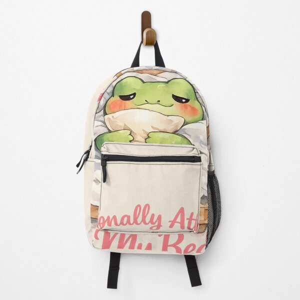 Item preview, Cute Frog Emotionally Attached to My Bed Watercolor Aesthetic Design designed and sold by StickyDelights.