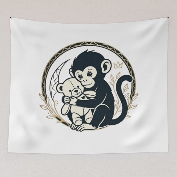 Item preview, Monkey Art & Collectibles For Nursery Décor And Baby Gifts, Funny Monkey Shirt And Urban Monkey Art designed and sold by JordanInk Studio.