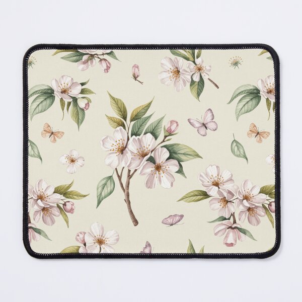 Item preview, Delicate Cherry Blossom Butterfly Spring Floral Seamless Pattern designed and sold by Midnight Veil Designs.