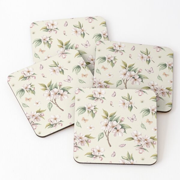 Item preview, Delicate Cherry Blossom Butterfly Spring Floral Seamless Pattern designed and sold by Midnight Veil Designs.