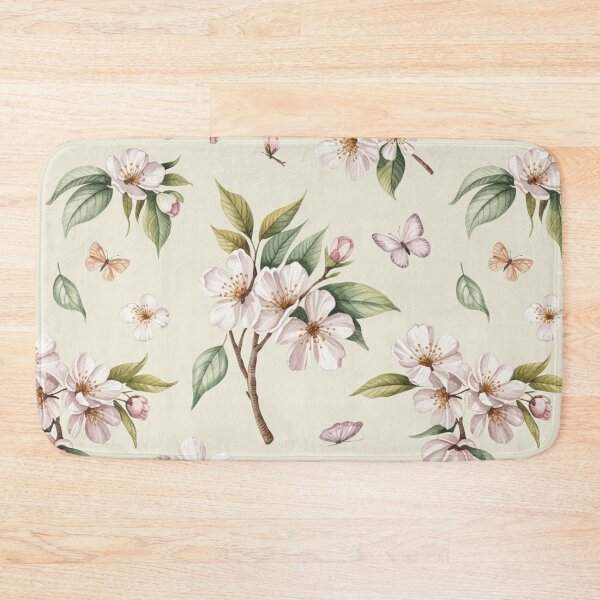 Item preview, Delicate Cherry Blossom Butterfly Spring Floral Seamless Pattern designed and sold by Midnight Veil Designs.