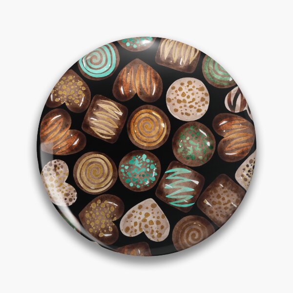 Item preview, Chocolates in Watercolor Pattern (Dark Background) designed and sold by andrebalest.art.