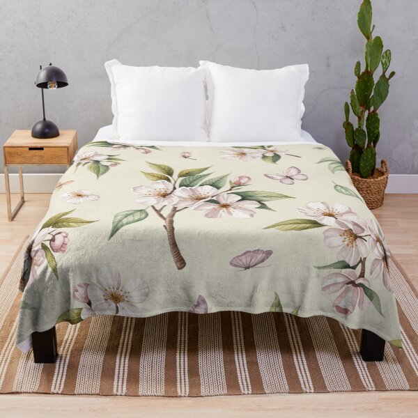 Item preview, Delicate Cherry Blossom Butterfly Spring Floral Seamless Pattern designed and sold by Midnight Veil Designs.