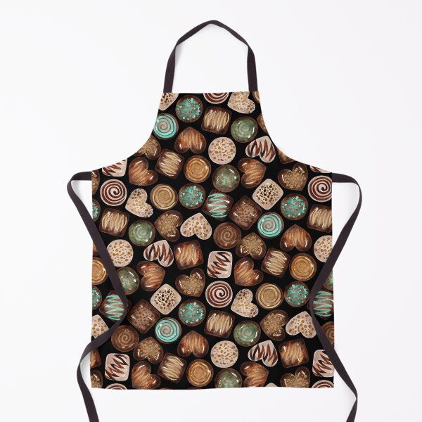 Item preview, Chocolates in Watercolor Pattern (Dark Background) designed and sold by andrebalest.art.