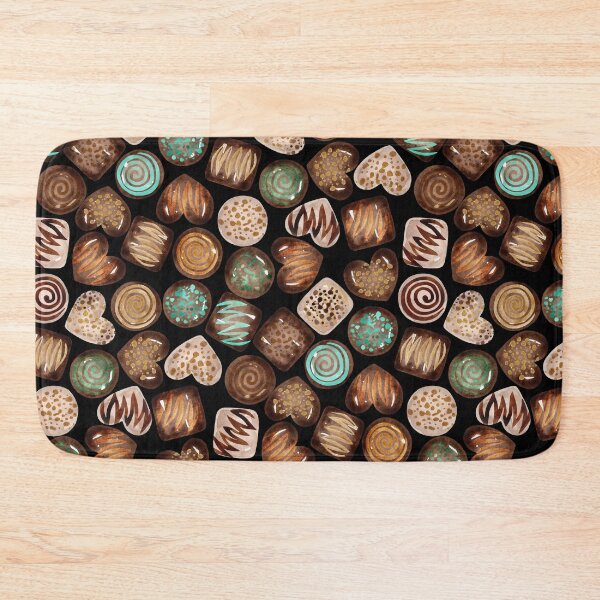 Item preview, Chocolates in Watercolor Pattern (Dark Background) designed and sold by andrebalest.art.