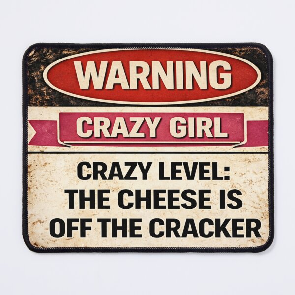 Item preview, rWarning: Crazy Girl – Crazy Level: The Cheese Is Off The Cracker designed and sold by CrazyGirlllc.