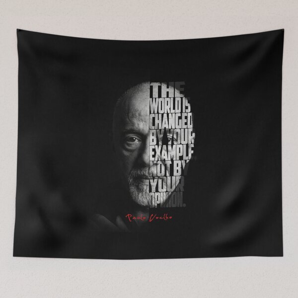 Item preview,  Paulo Coelho Split Face Quote Poster designed and sold by Enea Kelo.