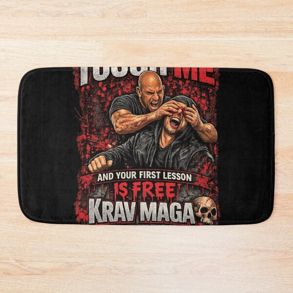 Item preview, Krav Maga Self Defense Shirt – Touch Me First Lesson Is Free Dark Humor Combat Design designed and sold by 486DesignCo.