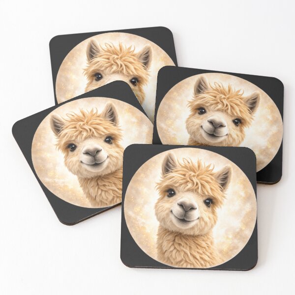 Item preview, Alpaca Personality Portrait – Soft Cream Circle Farm Animal Art designed and sold by TheJoyfulPen.