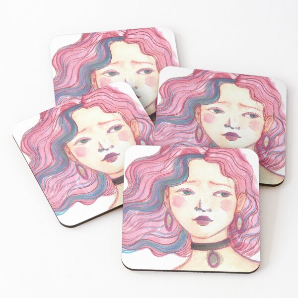 Item preview, Magenta Flow - Mixed Media Portrait with Choker designed and sold by Kerravan.
