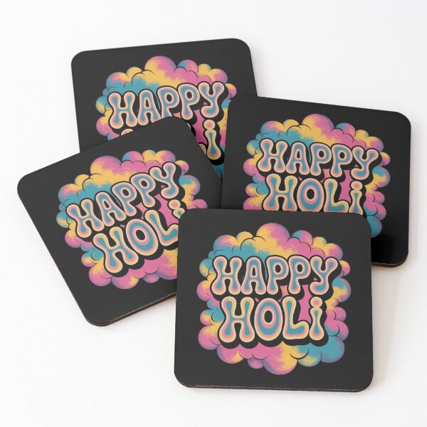 Item preview, Happy Holi Shirt | Retro Concentric Outline Bubble Letter Color Cloud Festival of Colors Spring Tee designed and sold by DarylWelsh2024.