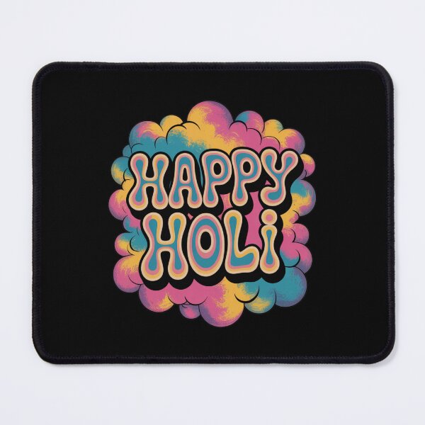 Item preview, Happy Holi Shirt | Retro Concentric Outline Bubble Letter Color Cloud Festival of Colors Spring Tee designed and sold by DarylWelsh2024.