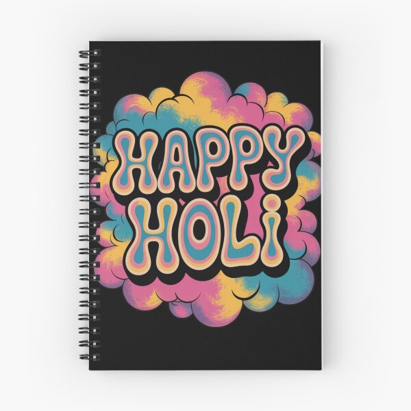 Item preview, Happy Holi Shirt | Retro Concentric Outline Bubble Letter Color Cloud Festival of Colors Spring Tee designed and sold by DarylWelsh2024.