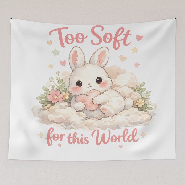 Item preview, Too Soft for This World Cute Bunny Watercolor Aesthetic Design designed and sold by StickyDelights.