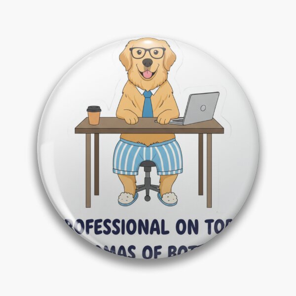 Item preview, Funny Remote Work Dog - Professional on Top Pajamas on Bottom Sticker designed and sold by ZYNORAworld.