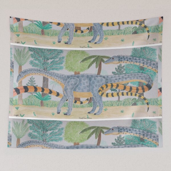 Item preview, Diplodocus group watercolor painting designed and sold by WolfRaven Creations.