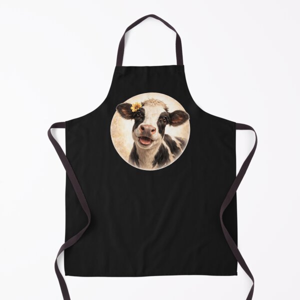Item preview, Cow Personality Portrait – Soft Cream Circle Farm Animal Art designed and sold by TheJoyfulPen.