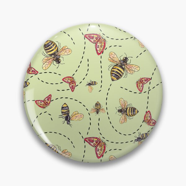 Item preview, Bees and Butterflies On Pale Green  designed and sold by Jodi Mahaffey.