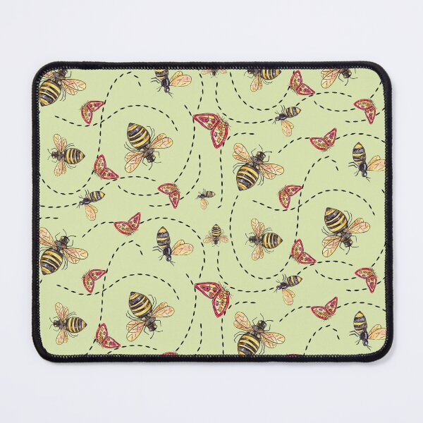 Item preview, Bees and Butterflies On Pale Green  designed and sold by Jodi Mahaffey.