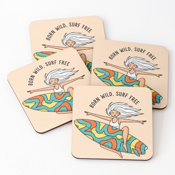 Item preview, Born Wild, Surf Free – Free Spirit Surfer Girl designed and sold by Sea Gem.