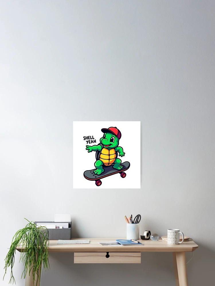 Thumbnail 2 of 3, Poster, Shell Yeah Turtle designed and sold by BysonDesigns.
