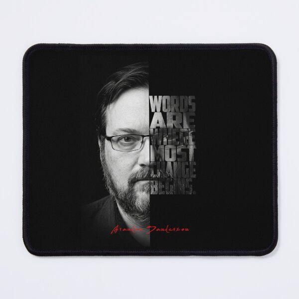 Item preview, Brandon Sanderson Split Face Quote Poster designed and sold by Enea Kelo.