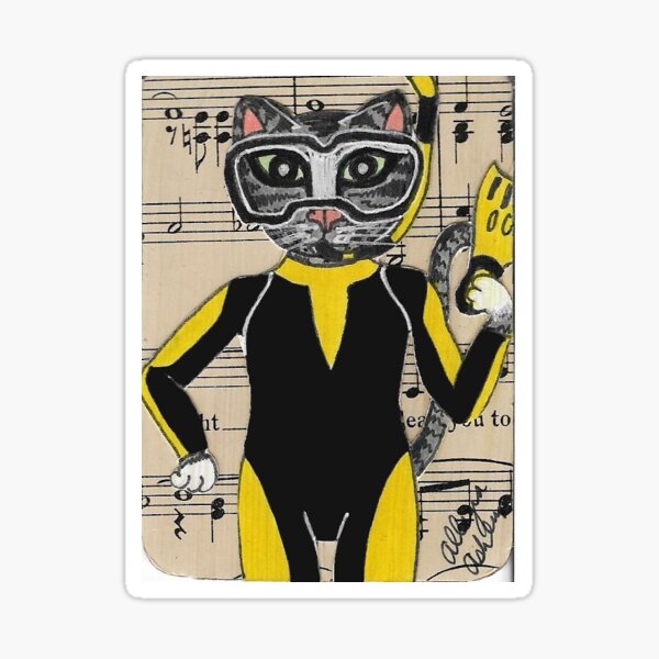 2018 Tabby Cat Scuba Diving Suit & Gear by BRIDEOFHYDE Sticker