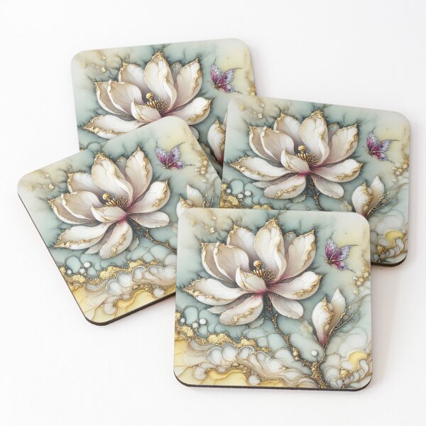 Item preview, An elegant abstract Magnolia flower with butterfly designed and sold by ideandesign.