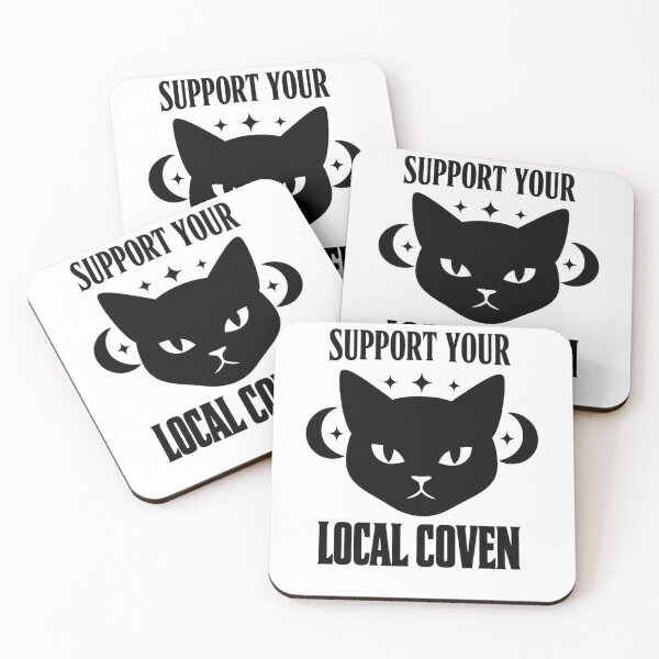 Item preview, Support Your Local Coven Black Cat designed and sold by FreshVibe Prints.