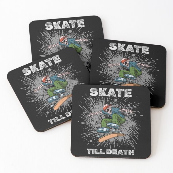 Item preview, Skate Till Death Skeleton Skateboard Shirt – Hardcore Skater Graphic Shirt designed and sold by The-Tee-Box.