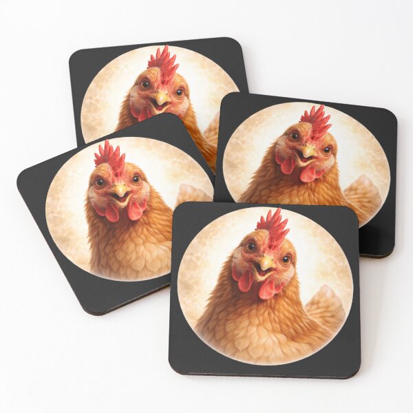 Item preview, Chicken Personality Portrait – Soft Cream Circle Farm Art designed and sold by TheJoyfulPen.